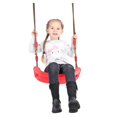 thumbnail image 4 of Columpio de jardín de plástico para niños asiento colgante con cuerdas Ehuebsd ajustables de altura juguetes para interiores y exteriores tabla curvada de arcoíris silla oscilante, 4 of 5