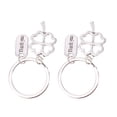 thumbnail image 1 of 2pcs Clover Keychain Thank You Words Gift Key Pendants Key Hanging Decoration Key Holder for Men Women (Pattern 1), 1 of 6