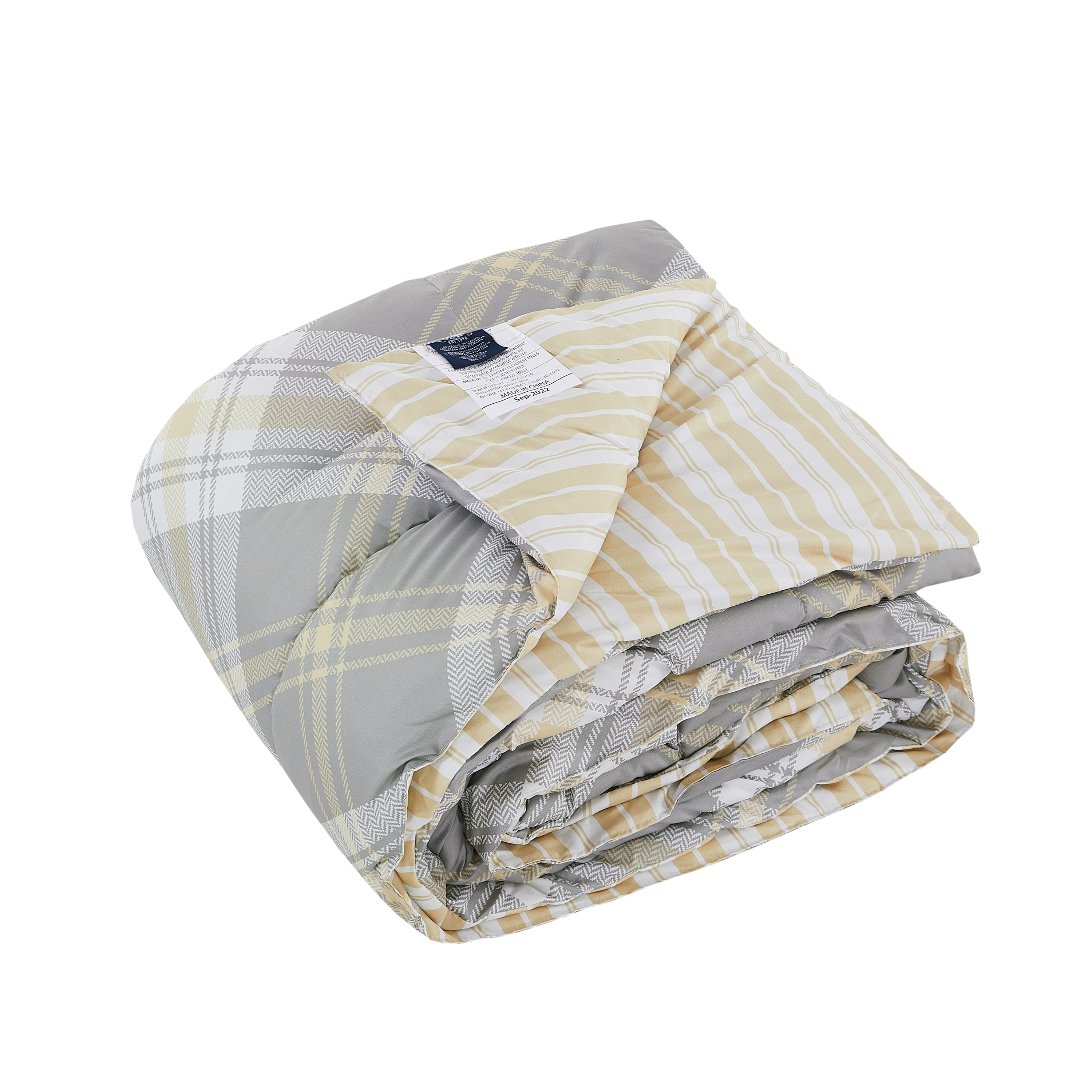 Chaps Kids 2-Piece Reversible Microfiber Comforter and Sham Bedding Set - Diagonal Plaid - Tartan Olive/Brown - Size Twin
