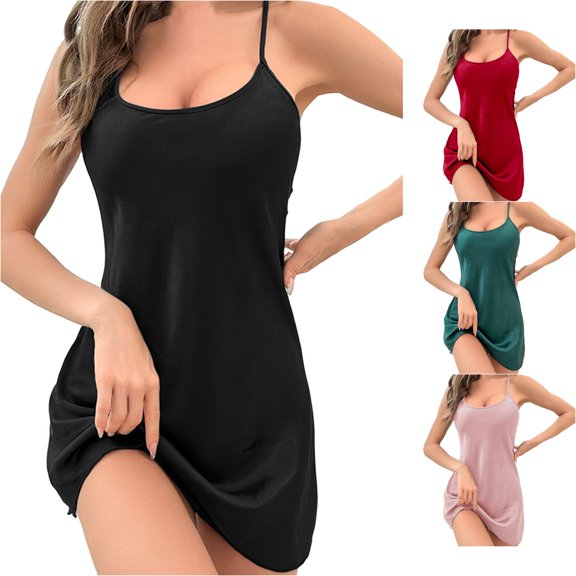 LIIPEE Womens Summer Nightgown Casual Camisole Sleep Dress Ladies Lightweight Breathable Sleepwear