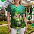 thumbnail image 6 of felwors Womens Scrubs Plus Size St Patricks Day Shirts Shamrock Printed V Neck Short Sleeve Nursing Tops Pocket Nurse Uniform (Green, S), 6 of 7
