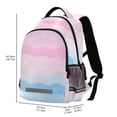 thumbnail image 2 of FORMRS Kids School Backpack Elementary Student Unisex Travel Bookbag with Reflective Stripes, Light Pink Stripes, 2 of 7
