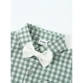 thumbnail image 6 of CARETOO Boy Clothes Suits Toddler Summer Formal Plaid Shirt Tie Shorts Outfits Cotton Fabric 3Pcs, 6 of 13