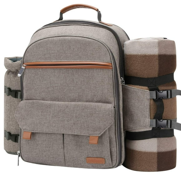Mochila de Picnic Sunflora para 4 Personas con Manta y Set de Canasta para 2