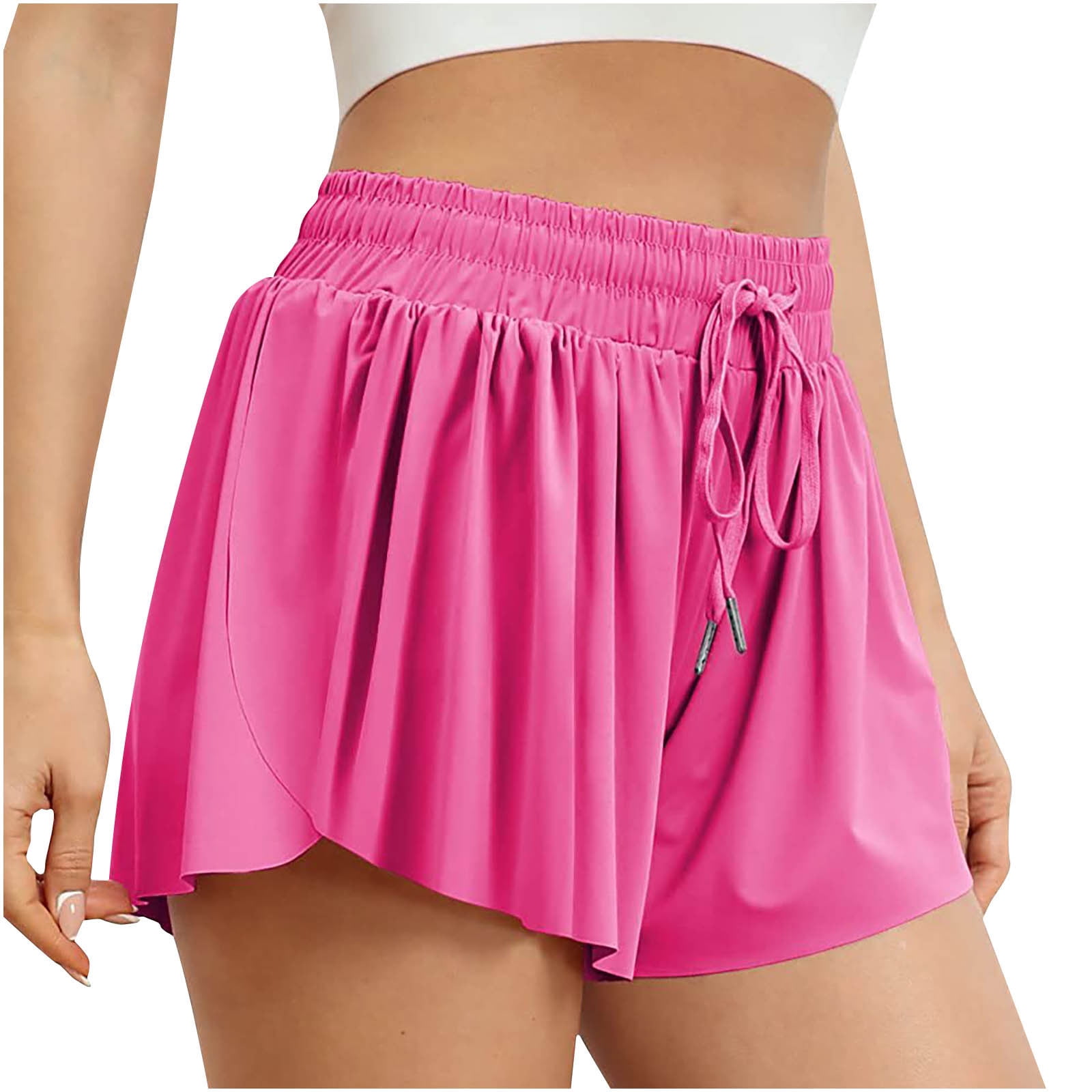 JGGSPWM Womencasual Summer Ruffle Elastic High Waisted Smocked Shorts ...
