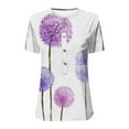 thumbnail image 4 of ICHUANYI Clearance Women Summer Casual Short Sleeve T-Shirt Button Round Neck Pullover Blouse Tops(Hot Pink, L) ICHUANYI WER2023081012861, 4 of 4