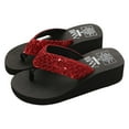 thumbnail image 3 of Taqqpue Women Flip Flops Sandals Women Summer Sequin Flip-flops With Platform Beach Sandals, 3 of 8