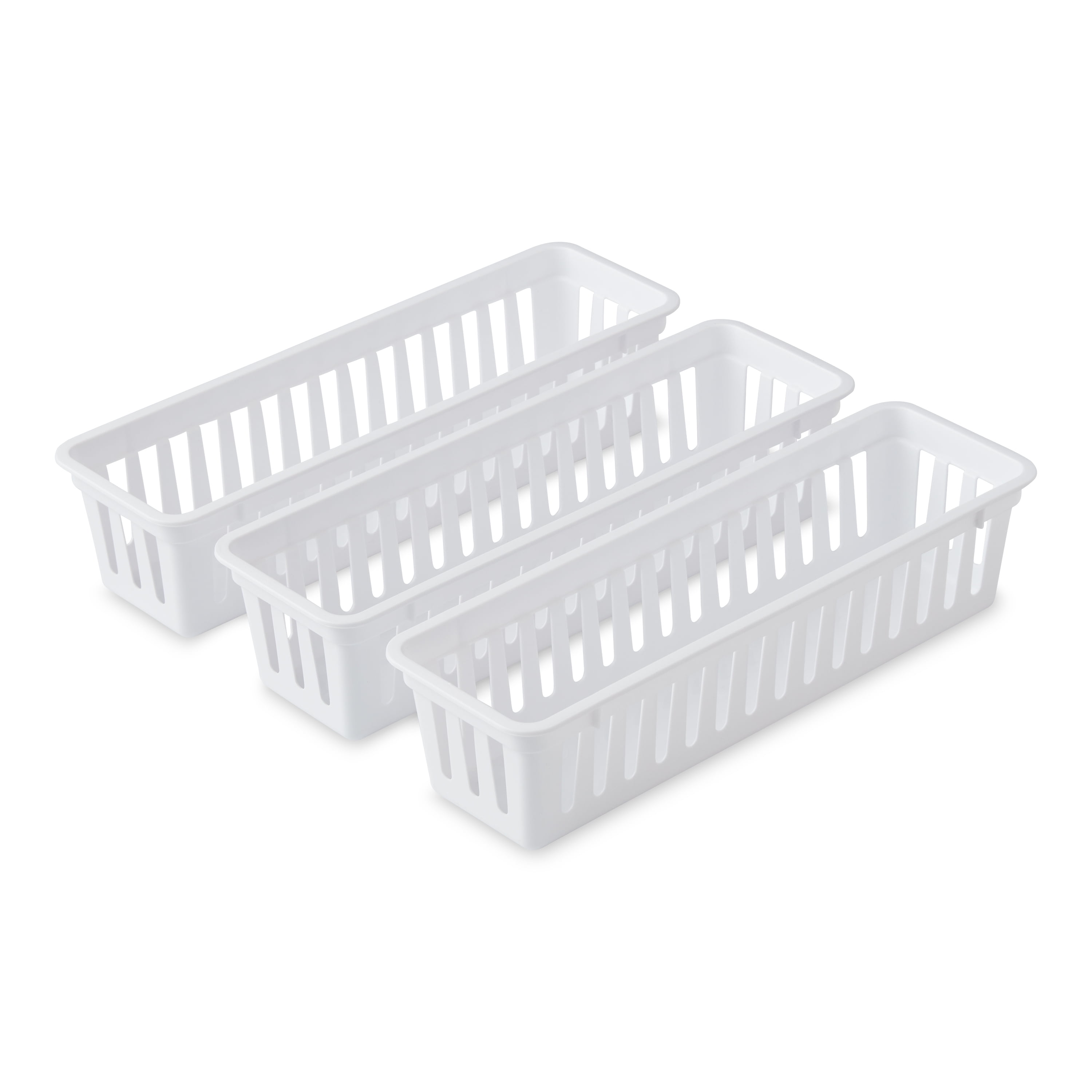 Mainstays Set of 3 Drawer Storage Narrow Utility Baskets, 10.3" x 3.1" x 2.4"