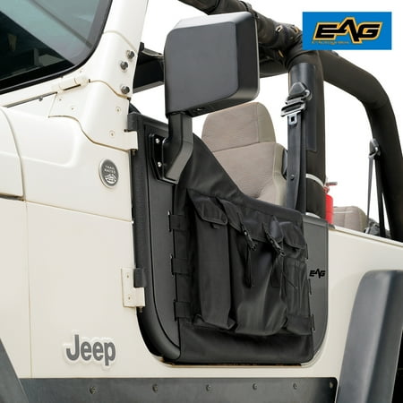 EAG Pocket Steel Tubular Door with Side View Mirror Fit for 97-06 Wrangler TJ