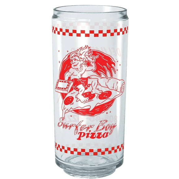 Netflix Stranger Things Surfer Boy Pizza Main Logo Tritan Can Shaped Cup Clear 16 oz.