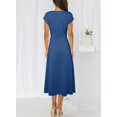 thumbnail image 2 of Vestido midi Happy Sailed, manga corta, cuello vuelto, azul marino, 2 of 4