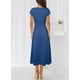 thumbnail image 2 of Vestido midi Happy Sailed, manga corta, cuello vuelto, azul marino, 2 of 4