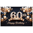 thumbnail image 2 of Rose Gold Balloon Happy Birthday Banner Decorative Stars Confetti 60th Celebration for Birthday Party Indoor Decoration Photo Shoot, 2 of 7