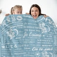 thumbnail image 2 of I Love You 100 Languages Blanket I Love You Gifts for Her Teal Throw Blanket for Girlfriend Birthday Gifts for Wife Love Blanket from Boyfriend Anniversary Valentine's Day Gifts 50×60 inch, 2 of 5