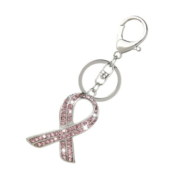 Cancer Awareness Pink Ribbon Keychain Bag Charm Gift