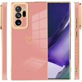 thumbnail image 4 of Heart Design Plating Case for Samsung Galaxy Note 20 Ultra - Pink (Cellular Phone Case, Soft TPU, Shockproof, Anti-Scratch, Wireless Charging Compatible, 6.9 Inch), 4 of 11