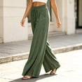 thumbnail image 6 of UKHCCC Casual Pants for Women with Pockets Drawstring Elastic Waist Split Hem Trousers Loose Fit Wide Leg Summer Travel Lounge Jogger S-2XL, 6 of 6