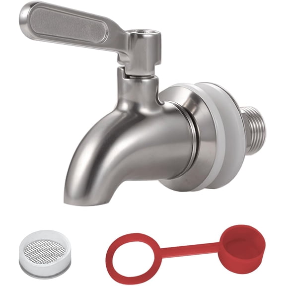 Replacement Spigot for Beverage Dispenser, Stainless Steel Water Dispenser Replacement Parts, Leakproof Drink Dispenser Faucet Spout for Glass Jars, Kombucha, Iced Tea, Lemonade