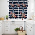 thumbnail image 3 of Independence Day Kitchen Curtains Valances and Tiers Set of 3 Retro Dwarf American Flag Black Stripes Abstract Star Tier Curtains and Valance with Rod Pocket for Small Windows, 27.5"x24", 3 of 9