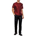 thumbnail image 2 of Glitter T Shirt for Men's Short Sleeve Metallic Party Tees Nightout Sparkly T-Shirts XL Red, 2 of 5