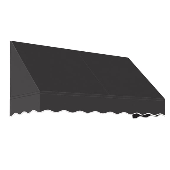 Awntech 6.38 Ft San Francisco Closed-Sided Fixed Awning Canopy (76.5in x 24in x 48in), Black
