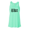 thumbnail image 1 of "Vintage 1979, 1979 Tank, Racerback, Unisex, Born In 1979, Soft Bella Canvas, Sublimation, 1979, 1979 Tee, Gift For Her, Birthday Gift, Gym, Mint , LARGE", 1 of 1