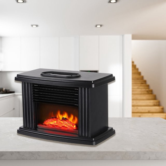Mini Electric Fireplace Heater, Quiet Operation Portable Fireplace Stove With Remote Control For Indoor Outdoor Home Use