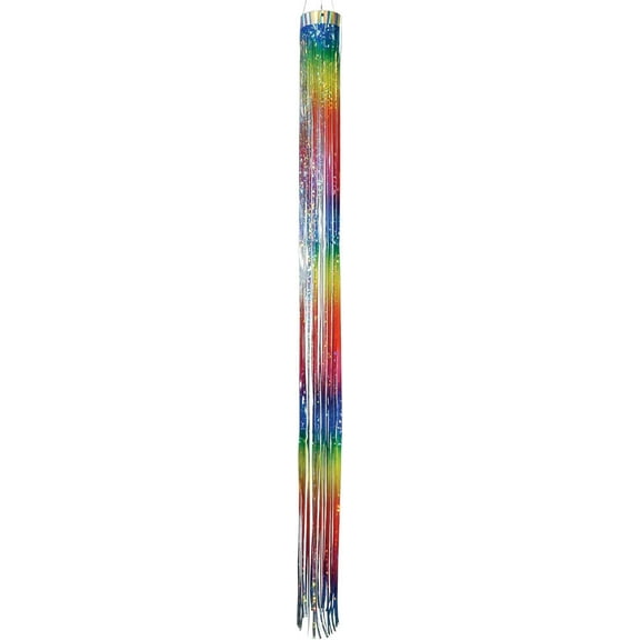 In the Breeze 9065 — 51-inch Rainbow Mylar Windsock — Colorful, Shimmering Mylar Ribbon Windsock, Humane Animal Deterrent