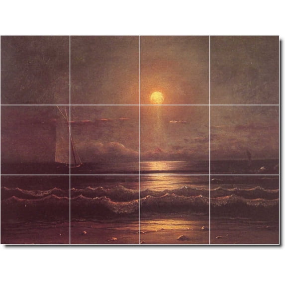 Ceramic Tile Mural-Martin Heade Waterfront Painting 311. 24" w x 18" h using (12) 6 x 6 ceramic tiles