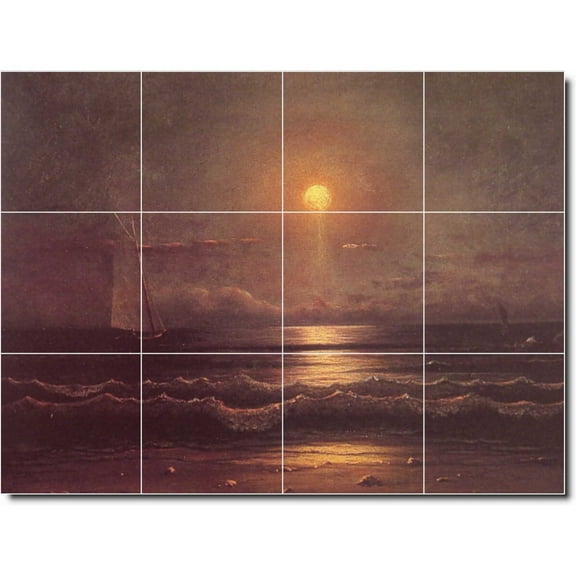 Ceramic Tile Mural-Martin Heade Waterfront Painting 311. 17" w x 12.75" h using (12) 4.25 x 4.25 ceramic tiles