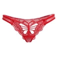 thumbnail image 2 of Calzoncillos íntimos de mariposa transparente de encaje elástico de tiro bajo para mujer - Púrpura, rojo Zulema ropa interior femenina de algodón, 2 of 7