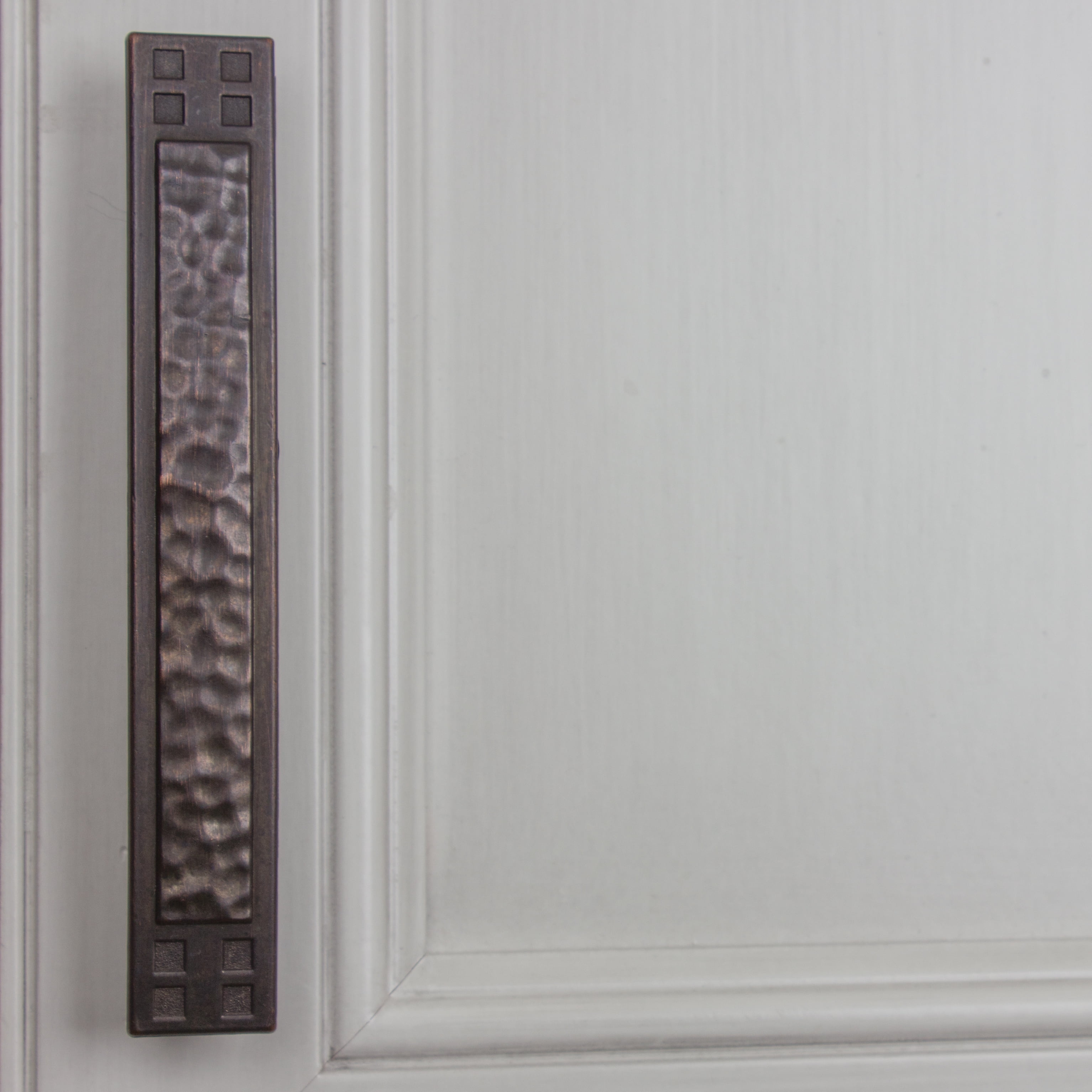 GlideRite 3.75 in. Center Hammered Mission Style Pull Cabinet Hardware Handle, Oil Rubbed Bronze