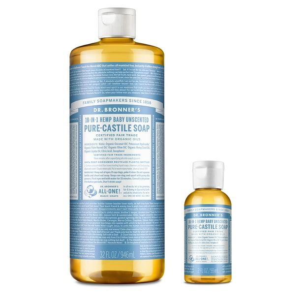 Jabón líquido Dr. Bronner's Pure-Castile Baby sin perfume 946ml