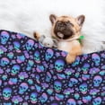 thumbnail image 3 of Naloa Skull flower funny Dog Blanket, 3 Sizes Cat Blanket for Indoor Cats Large Medium Small Dog Gifts-Large, 3 of 8