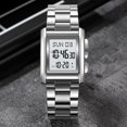 thumbnail image 4 of Fashion Mens Watches Digital Watch Stainless Steel Casual Sport Waterproof Rectangle Watches with Luminous Display, 4 of 15