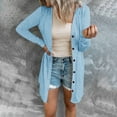 thumbnail image 2 of Hessimy Womens Oversized Cardigan Sweaters Open Front Chunky Knit Casual Long Lantern Sleeve Fall Sweater Coats(Sky Blue,XL), 2 of 5
