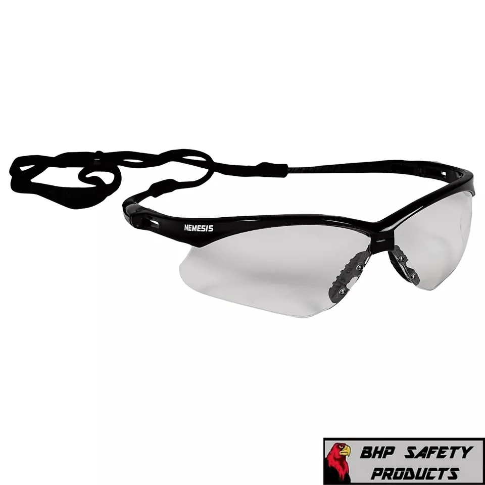 CIRCLE- Kleenguard Nemesis Clear Lens Safety Glasses Black Frame 25676 Shooting (3 Pair)