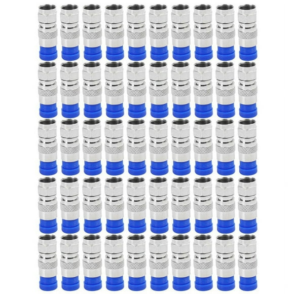 TOP! 50PCS RG6 Compression Connectors Coaxial Cable Waterproof Connection F Connector Tool