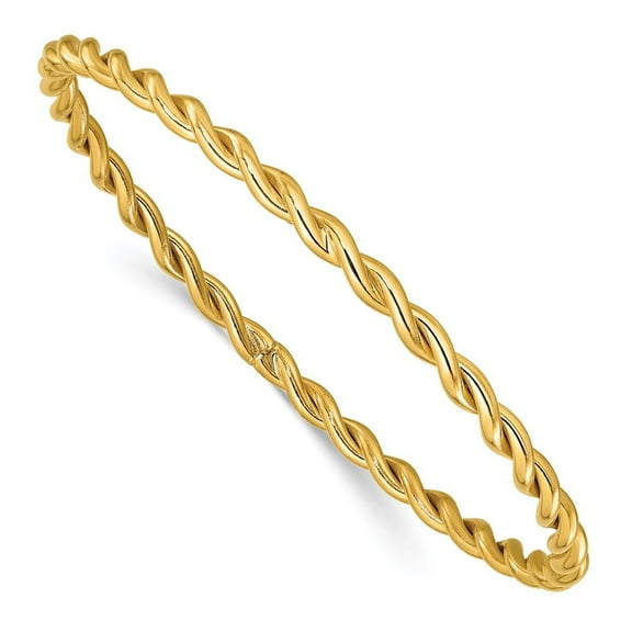 Auriga Fine Jewelry 14K Yellow Gold Polished Twist Slip-On Bangle for Women