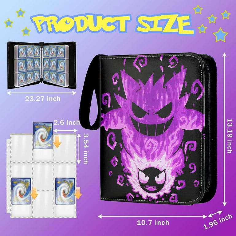 gengar pokemon card binder 4/9/12-Pocket PU Card Binder – White