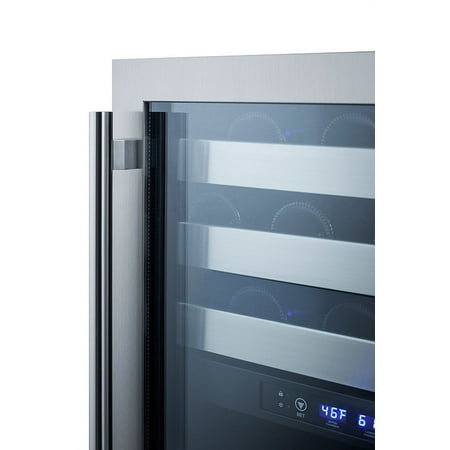 Summit Appliance - 46-Bottle Dual Zone Wine Cooler - Stainless steel