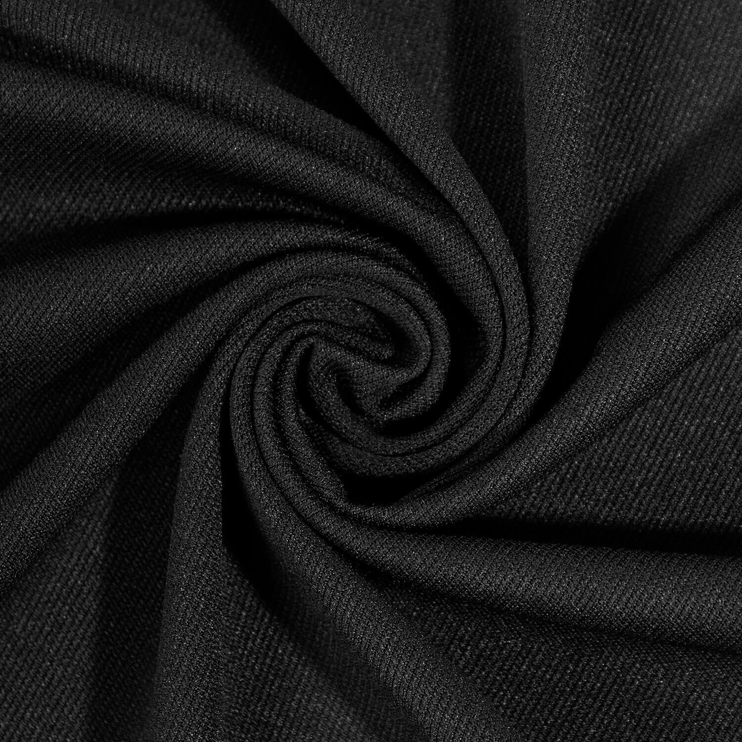 Stretch Twill French Terry Black Polyester Spandex 62" Fabric By The Yard