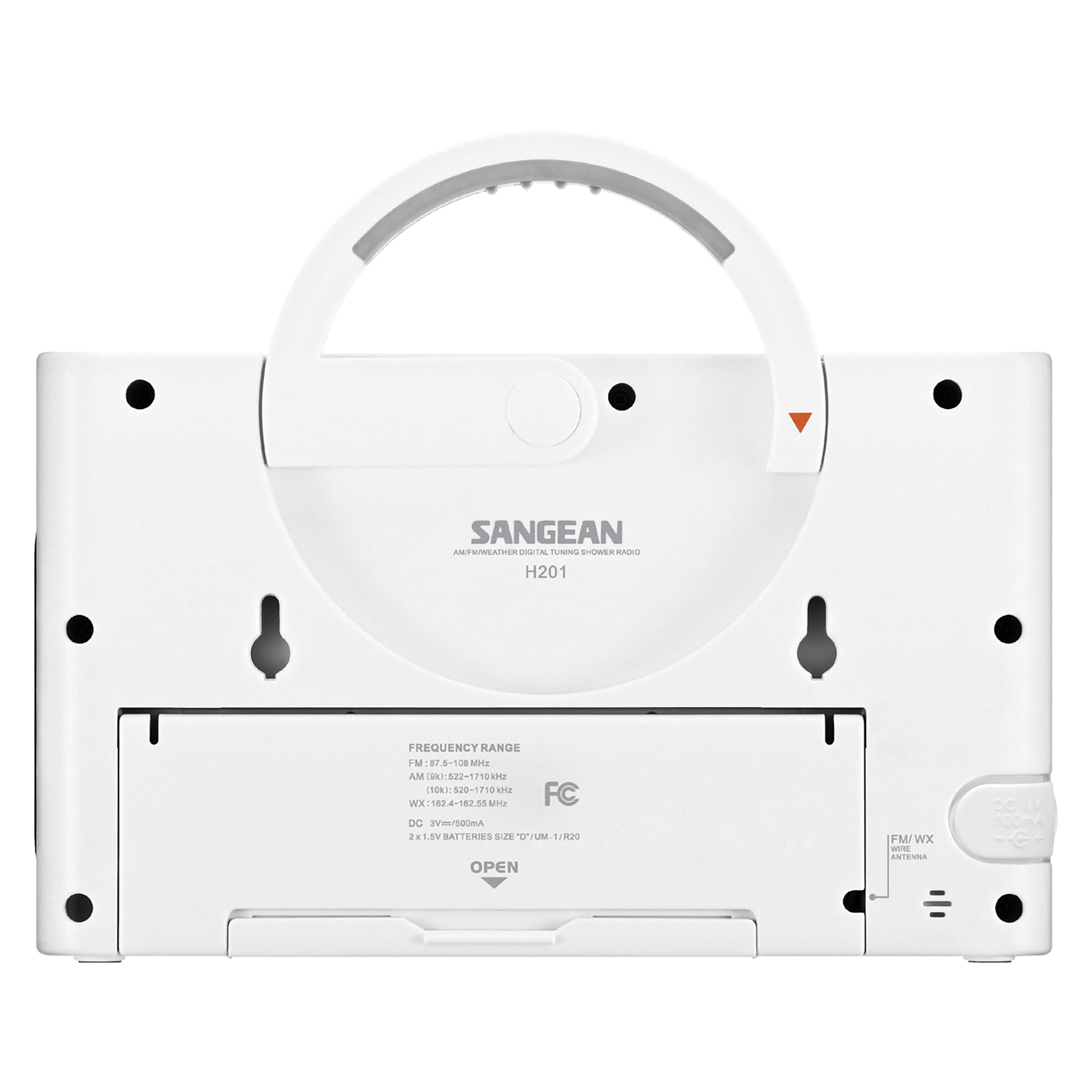 Sangean Portable AM/FM Radio, White, H201 - image 5 of 5