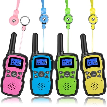 Wishouse Walkie Talkies for Kids 4 Packs, Two Way Radio Family Talkabout for Adults Cruise Ship Long Range, Outdoor Camping Hiking Fun Toys Birthday Gift for 3 4 5 6 7 8 9 10 11 12 Year Ol