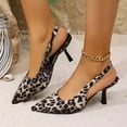 thumbnail image 4 of SCHUHLAND Women's Leopard Slingback Pumps, Sexy Pointed Toe High Heel (8.5cm) Party Dress Shoes, Summer/Spring, 4 of 14