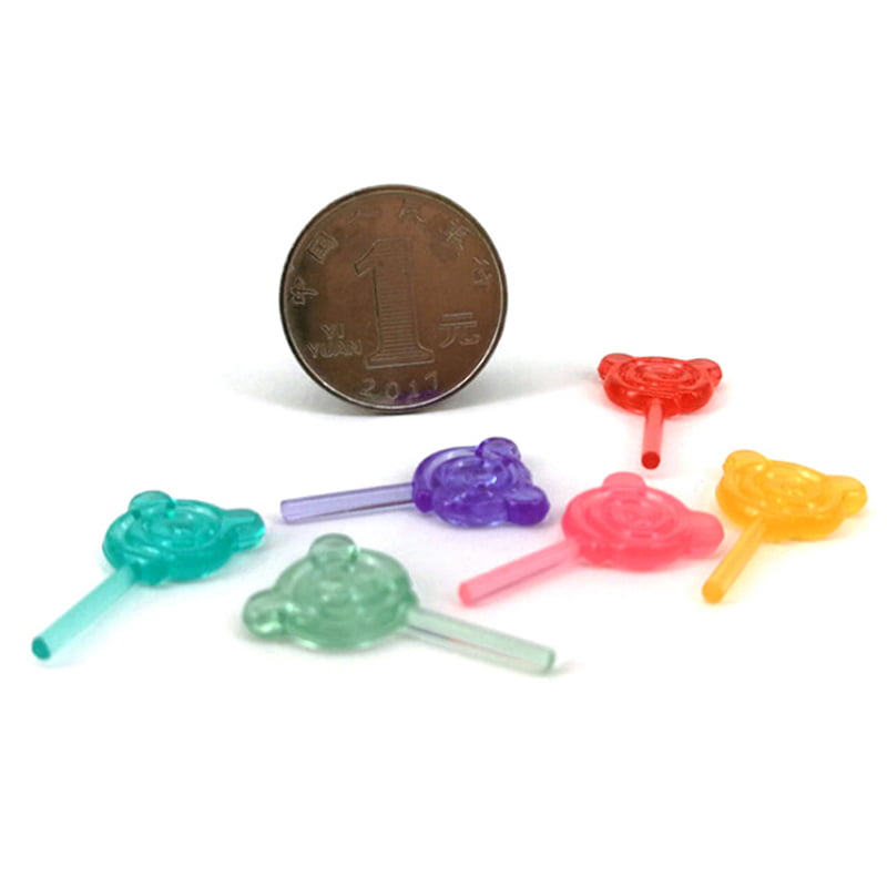 6Pcs dollhouse miniature  1:12 candy bear lollipop toys children gift 