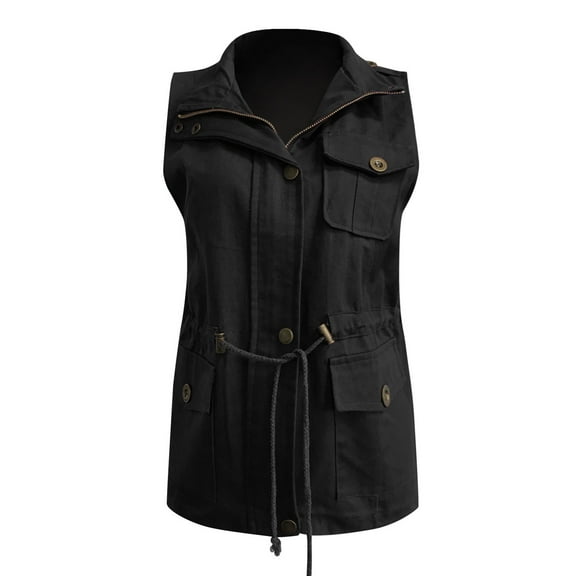 shqvo Women's Casual Sleeveless Buttoned Vest Lightweight Layering Piece for Autumn Winter Wardrobe