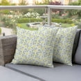 thumbnail image 4 of Spring Green Flowers Pillow Covers 2 Pack Yellow Chrysanthemums Floral Botanical Pillowcase Waterproof Outdoor Throw Pillow Cover for Patio Garden Square Cushion 24”x24”, 4 of 9