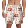 thumbnail image 2 of Picia Cute Sleepy Fox pattern Mens Swim Trunks with Compression Liner Stretch Beach Shorts Quick Dry with Zipper Pockets No-Chafing Board Shorts-Small, 2 of 9