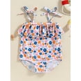 thumbnail image 2 of Suealasg Toddler Baby Girls Summer One Pieces Swimsuit Sleeveless Hanging Neck Floral Print Romper Swimwear Beachwear 6M 1T 2T 3T Kids Girls Beachwear Bathing Suit, 2 of 8